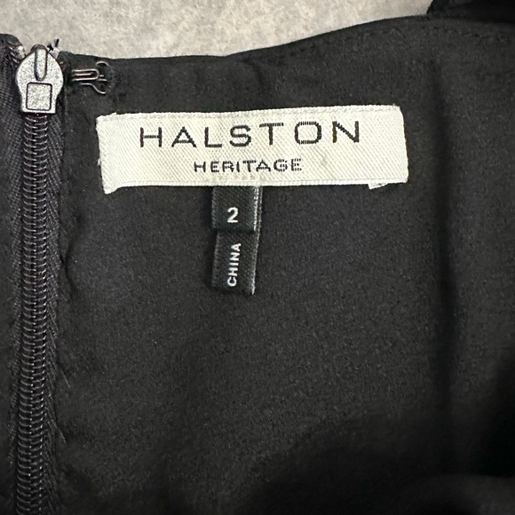 Halston Heritage Split Neck Flare Dress - Picture 9 of 16